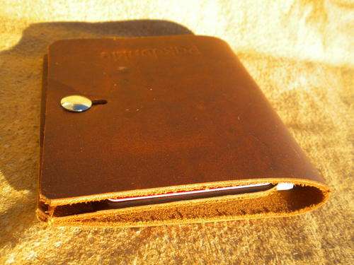 LEATHER FLAP Hook wallet for card and paper money, DARK VINTAGE!