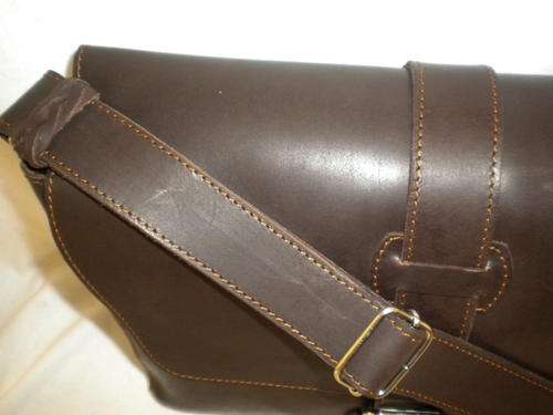 Leather Compact briefcase chocolate brown