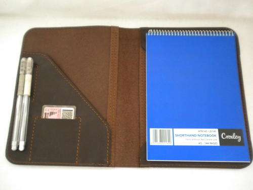Combination A5 leather cover, chocolate brown