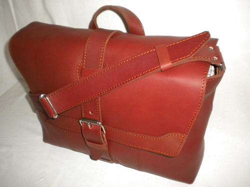 Leather Postman briefcase TAN(up to 14 inch screen laptop)