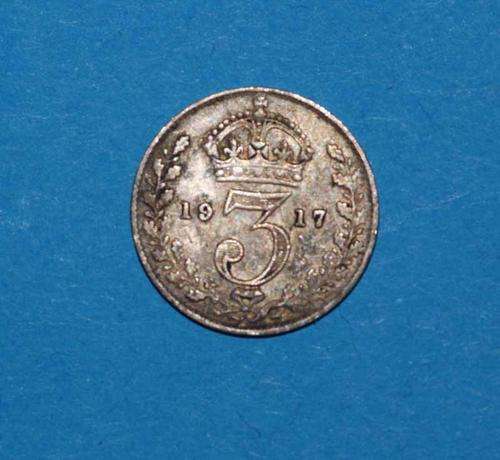 1917 3 PENCE SILVER COIN
