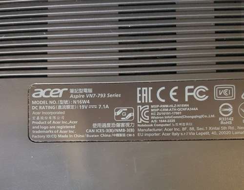 Acer V17 Nitro - Black Edition | i7-7700HQ | 2.80 GHz | Nvidia GTX 1050Ti 4GB Graphics (Please Read)