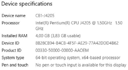Mecer CB1-J4205 Mini-PC | Intel Pentium 1.50GHz | 32GB MSATA + 320GB HDD | 4GB RAM