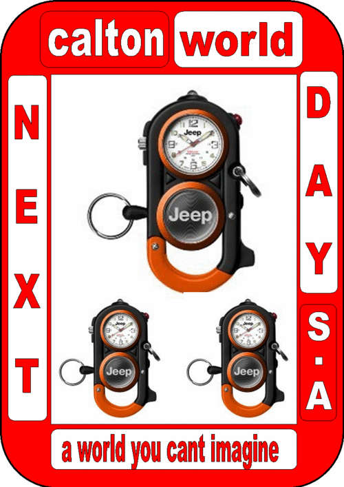 New Dakota Jeep Black and Orange Pocket Watch Alloy Case