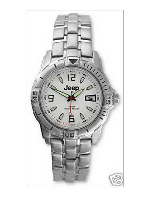 BRAND NEW JEEP MENS STAINLESS STEEL WATCH - WATER RESISTANT WATCH with DATE