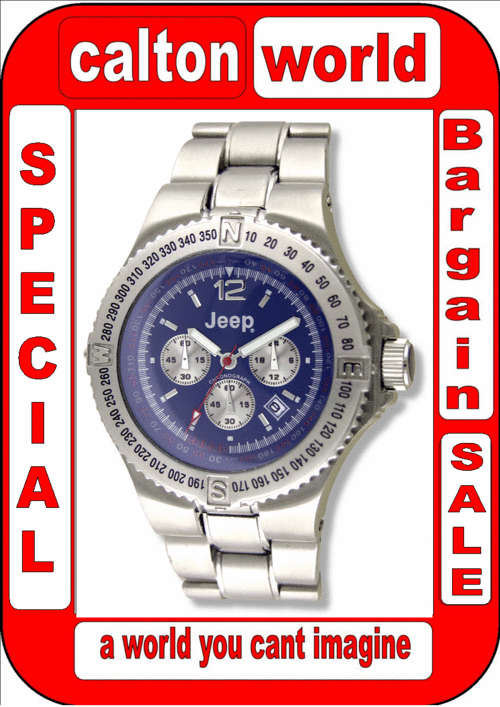 BRAND NEW Genuine JEEP MENS Chronograph Watch, Compass, Tachymeter, Water Resistant RRP R2795