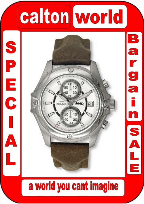 BRAND NEW JEEP MENS CHRONOGRAPH - WATER RESISTANT WATCH with DATE R2095