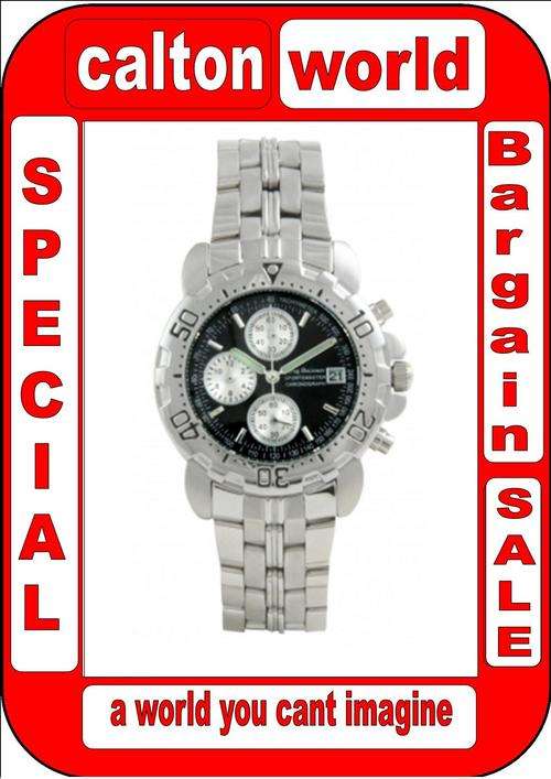 Brand NEW Krug Baumen Sportsmaster Black Chronograph Watch - local SA stock