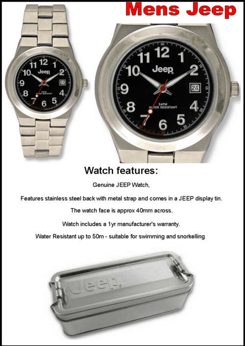 MENS JEEP WATCH 5 ATM - Black face - RRP 1395