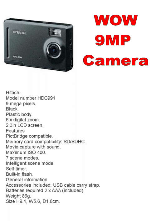 HITACHI HDC991 9MP DIGITAL CAMERA