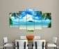 5 Panel Wall Art Painting On Canvas blue sky and white clouds sea NO FRAME