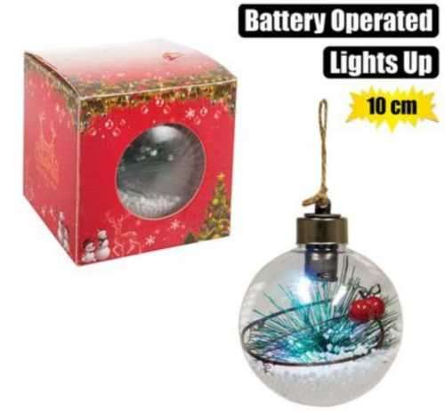 Just in time Battery Operated Light Up xmas bubble 10cm