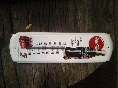coca cola advertising thermometer