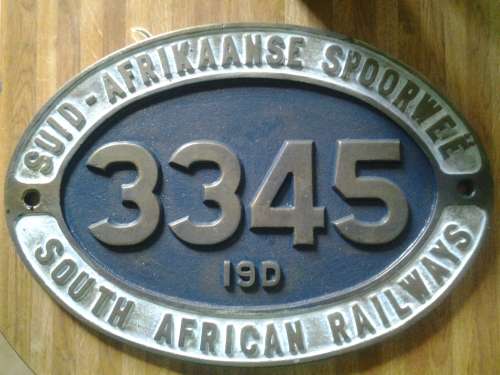 antique train plaque ( replica)