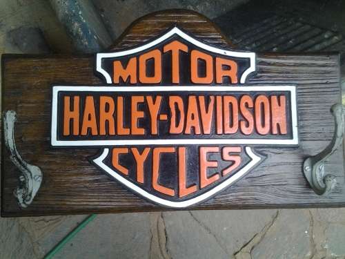 harley davidson coat hooks / sign