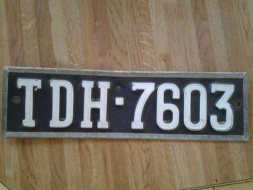 antique number plate