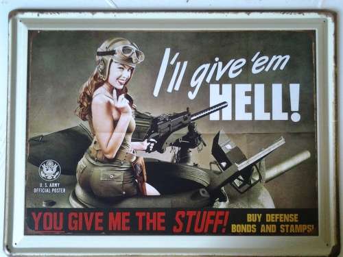 military tin sign