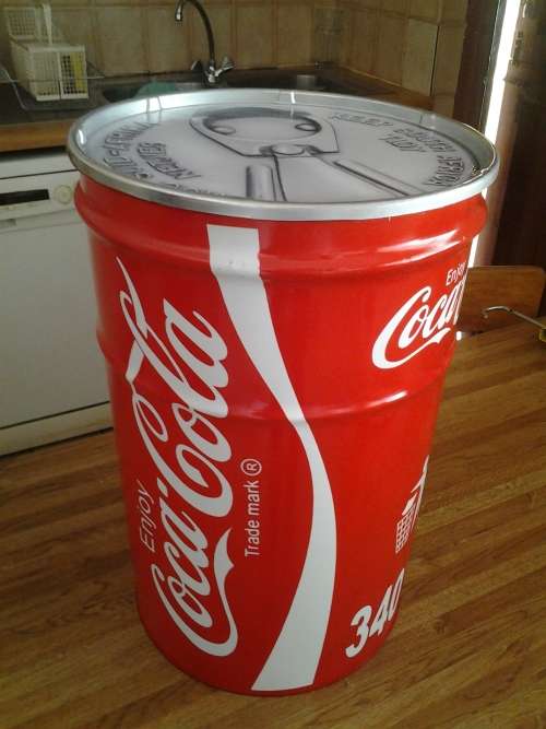 coca cola giant can stool