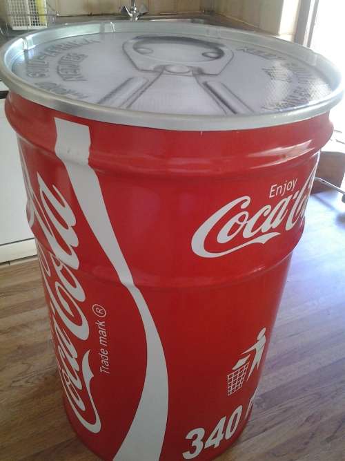 coca cola giant can stool