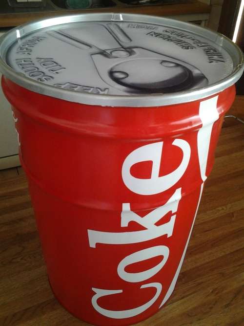 coca cola giant can stool