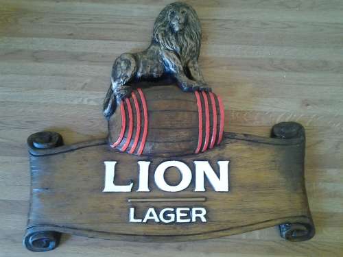 lion lager advertising plaque