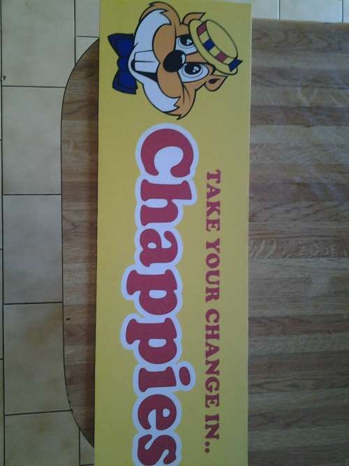 retro chappies sign