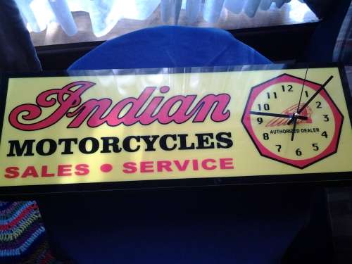 indian motorcycle dealership clock