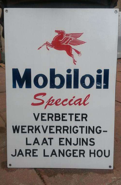 Afrikaans 'Mobil' Enamel Sign