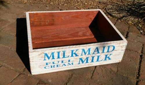 Vintage Style Milkmaid Wooden Crates.