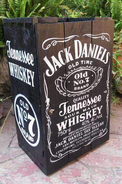 Jack Daniel's wooden crate cupboard with shelf.