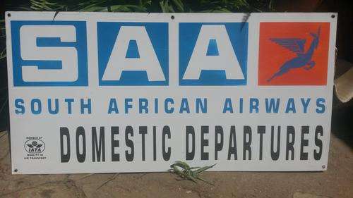 SAA Domestic Departures Sign.