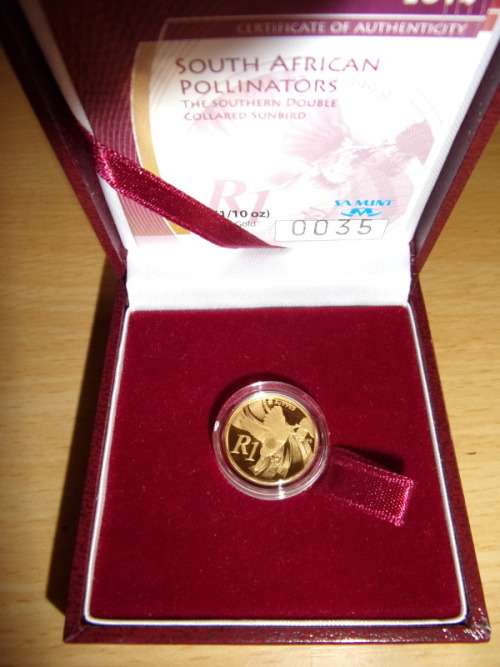 Gold 1/10th ounce Southern Double Collard Sunbird