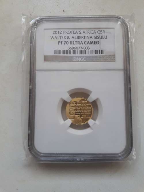 Walter And Albertina Sisulu Gold 1/10th Ounce Proof Coin NGC Graded PF70 Ultra Cameo