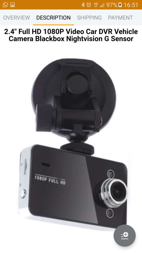 2.4" Full HD 1080P Video Car DVR Vehicle Camera Blackbox Night Vision G-sensor