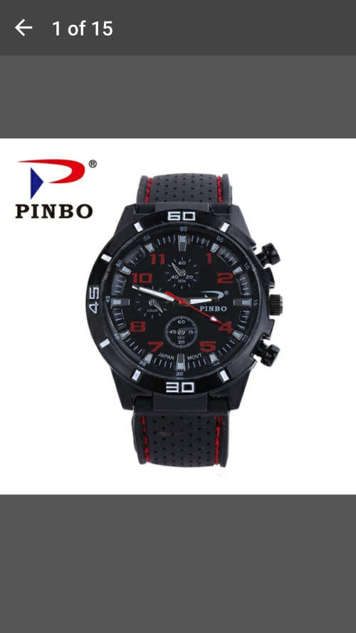 New PINBO Blue Dial Men Sports Racing Quartz Watch Men Silicone Strap Watch - Hot Sale