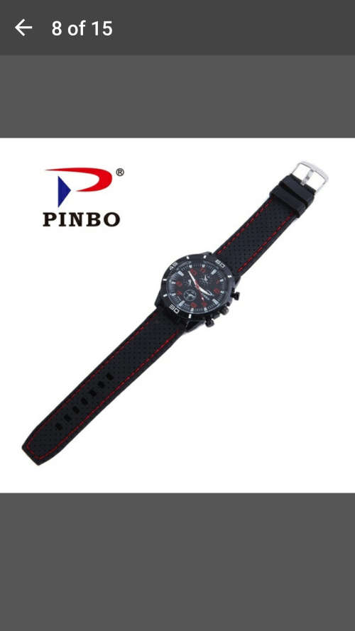 New PINBO Blue Dial Men Sports Racing Quartz Watch Men Silicone Strap Watch - Hot Sale
