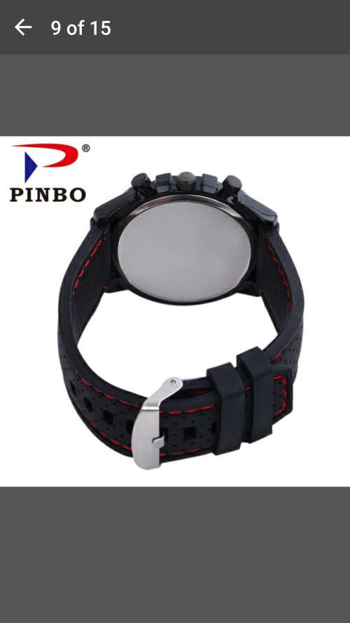 New PINBO Blue Dial Men Sports Racing Quartz Watch Men Silicone Strap Watch - Hot Sale
