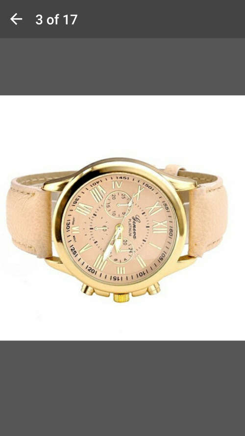 Women's Fashion Geneva Roman Numerals Faux Leather Analog Quartz Wrist Watch