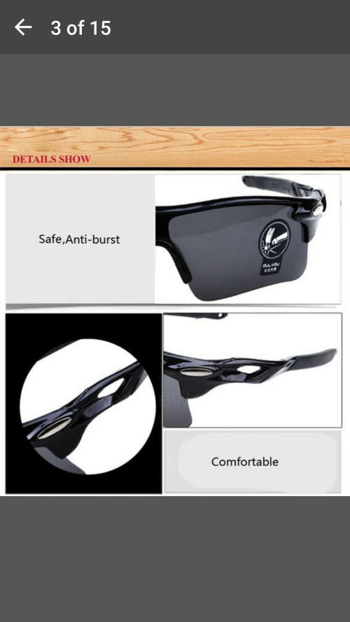 Brand New - Men's Outdoor Cycling Windproof UV400 Sport Sunglasses Red & Black