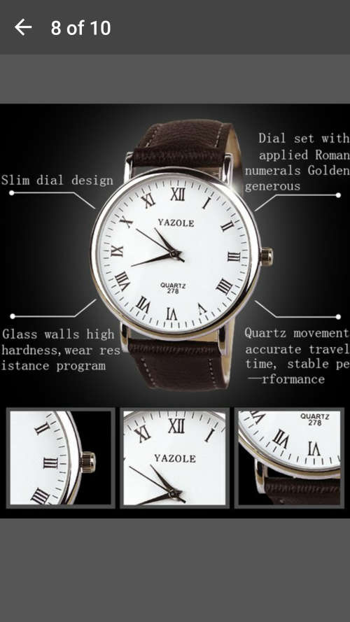 Brand New - Yazole Luxury Leather Mens Quartz Analog Wristwatch - White Face