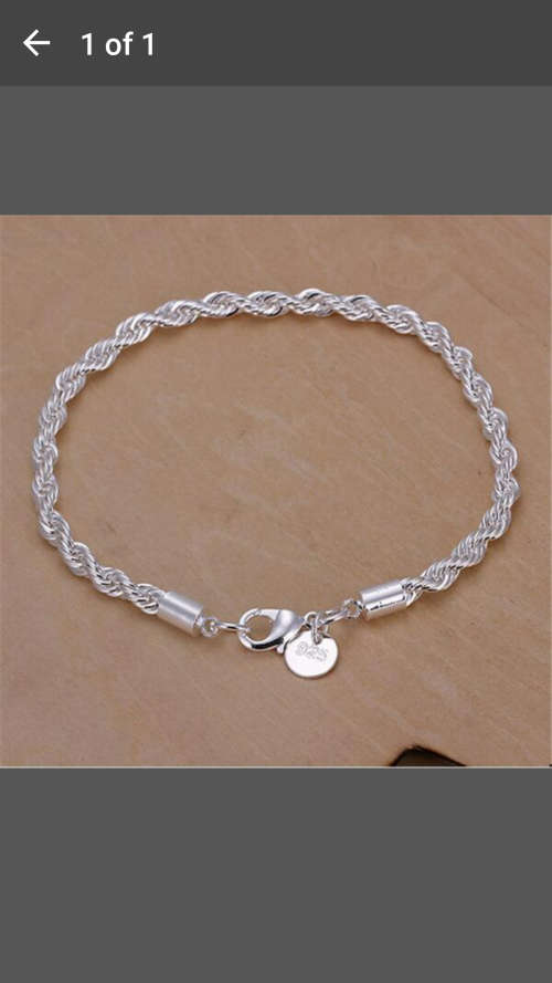 925 Sterling silver new trendy twist design link Chain Unisex Bracelets
