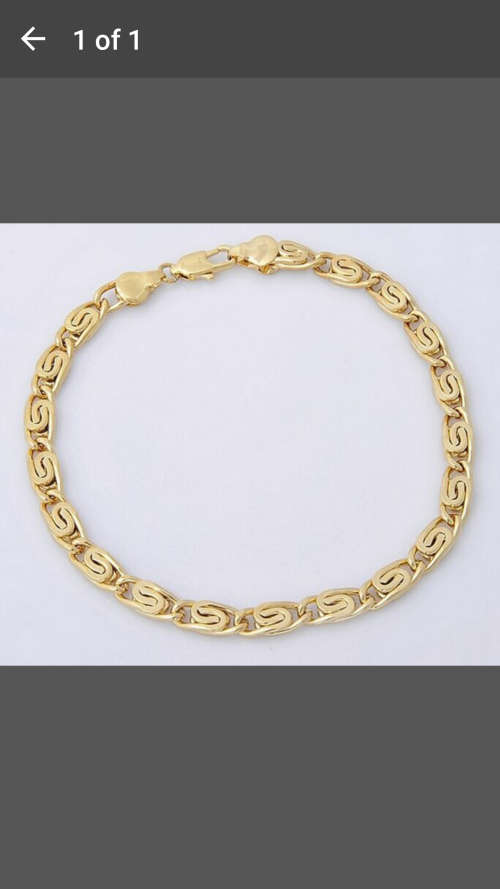 18K Solid Yellow Gold Filled Men's Bracelet Chain 8.6" 11.8g B56