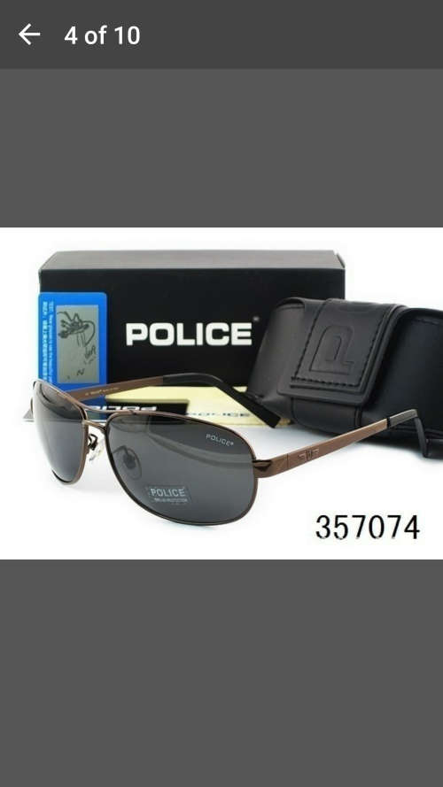 Brand New - Police Sunglasses - Polarized - Anti UV - Incl Case & Cleaning Cloth - Coffee