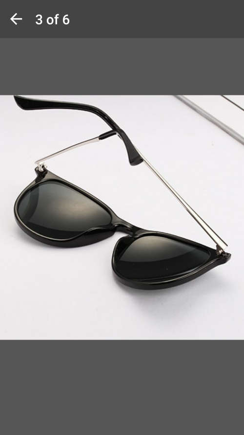 Unisex Retro Sunglasses - Silver Metal Frame Arms - Extremely Nice Sunglasses - Black