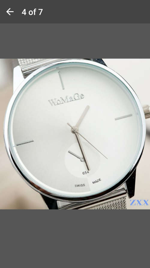 WoMaGe - Stunning Round Dial Silver Mesh Steel Quartz Women Watch