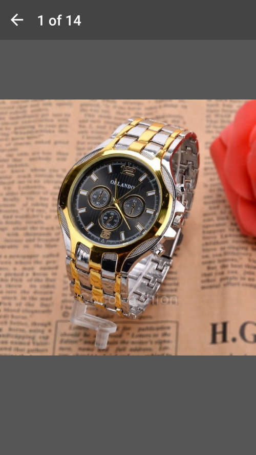 Outstanding-Orlando Men's Fashion Sport/Business Stainless Steel Belt Quartz Wristwatch - Black Face