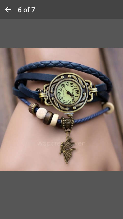 Stylish & Elegant - Weave Wrap Around Leather Quartz Bracelet Wrist Watch - Sapphire