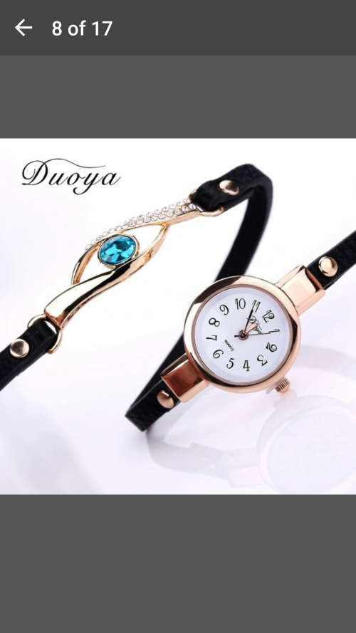 Duoya - New Brand - Eye Gemstone Luxury Womens Watch - Gold Bracelet Watch