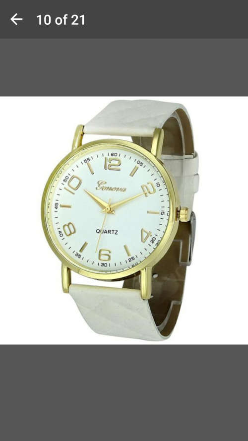 Women's Fashion Geneva Checkers Leather strap dial Quartz casual bracelet Watch