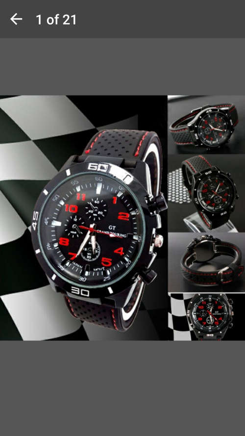 GT Silicone Band Sport Watch - Red